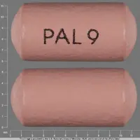 Invega (Paliperidone (oral) [ pal-ee-per-i-done ])-PAL 9-9 mg-Pink-Oval