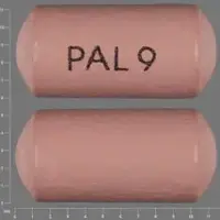 Invega (Paliperidone (oral) [ pal-ee-per-i-done ])-PAL 9-9 mg-Pink-Oval