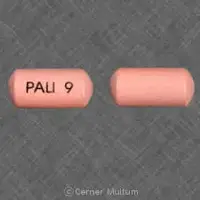 Invega (Paliperidone (oral) [ pal-ee-per-i-done ])-PALI 9-9 mg-Pink-Oval