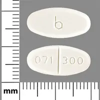 Isoniazid (Isoniazid [ eye-so-nye-a-zid ])-b 071 300-300 mg-White-Oval