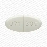 Isoniazid (Isoniazid [ eye-so-nye-a-zid ])-b 071 300-300 mg-White-Oval