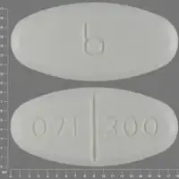 Isoniazid (Isoniazid [ eye-so-nye-a-zid ])-b 071 300-300 mg-White-Oval