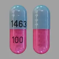 Itraconazole (Itraconazole [ it-ra-kon-a-zole ])-100 1463-100 mg-Blue & Pink-Capsule-shape