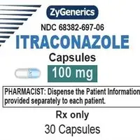 Itraconazole (Itraconazole [ it-ra-kon-a-zole ])-ZA 65 100 mg-100 mg-Blue / Clear-Capsule-shape