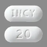 Jakafi (Ruxolitinib [ rux-oh-li-ti-nib ])-INCY 20-20 mg-White-Capsule-shape