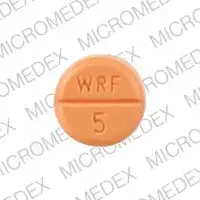 Jantoven (Warfarin (oral) [ war-far-in ])-832 WRF 5-5 mg-Orange-Round