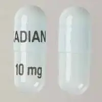 Kadian (Morphine (oral) [ mor-feen ])-KADIAN 10 mg-10 mg-Blue-Capsule-shape