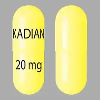 Kadian (Morphine (oral) [ mor-feen ])-KADIAN 20 mg-20 mg-Yellow-Capsule-shape