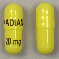 Kadian (Morphine (oral) [ mor-feen ])-KADIAN 20 mg-20 mg-Yellow-Capsule-shape