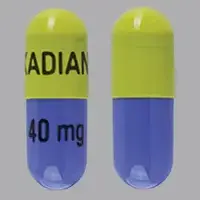 Kadian (Morphine (oral) [ mor-feen ])-KADIAN 40 mg-40 mg-Blue & Yellow-Capsule-shape