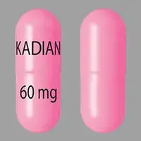 Kadian (Morphine (oral) [ mor-feen ])-KADIAN 60 mg-60 mg-Pink-Capsule-shape