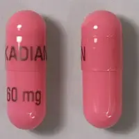 Kadian (Morphine (oral) [ mor-feen ])-KADIAN 60 mg-60 mg-Pink-Capsule-shape