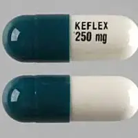 Keflex (Cephalexin [ sef-a-lex-in ])-KEFLEX 250 mg-250 mg-Green / White-Capsule-shape