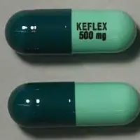 Keflex (Cephalexin [ sef-a-lex-in ])-KEFLEX 500 mg-500 mg-Green-Capsule-shape