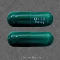 Keflex (Cephalexin [ sef-a-lex-in ])-KEFLEX 750 mg-750 mg-Green-Capsule-shape