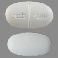 Keppra (Levetiracetam (oral/injection) [ lee-ve-tye-ra-se-tam ])-ucb 1000-1000 mg-White-Oval