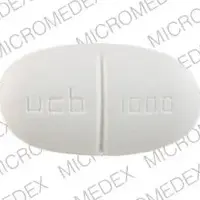 Keppra (Levetiracetam (oral/injection) [ lee-ve-tye-ra-se-tam ])-ucb 1000-1000 mg-White-Oval