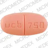 Keppra (Levetiracetam (oral/injection) [ lee-ve-tye-ra-se-tam ])-ucb 750-750 mg-Orange-Oval