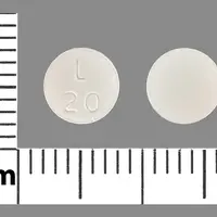 Latuda (Lurasidone [ loo-ras-i-done ])-L 20-20 mg-White-Round