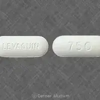 Levaquin (Levofloxacin (oral) [ lee-voe-flox-a-sin ])-LEVAQUIN 750-750 mg-White-Oval