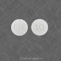 Lexapro (Escitalopram [ ee-sye-tal-o-pram ])-F  L 10-10 mg-White-Round