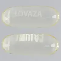 Lovaza (Omega-3 polyunsaturated fatty acids [ oh-may-ga-3 pol-ee-un-sat-yoo-ray-ted-fat-ee-as-ids ])-LOVAZA-omega-3-acid ethyl esters 1000 mg-Yellow-Capsule-shape