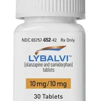 Lybalvi (Olanzapine and samidorphan)-OS 10-olanzapine 10 mg / samidorphan 10 mg-Orange-Capsule-shape