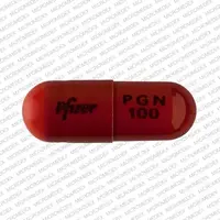 Lyrica (Pregabalin [ pre-gab-a-lin ])-Pfizer PGN 100-100 mg-Orange-Capsule-shape