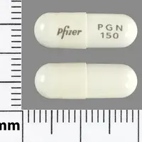 Lyrica (Pregabalin [ pre-gab-a-lin ])-Pfizer PGN 150-150 mg-White-Capsule-shape