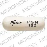 Lyrica (Pregabalin [ pre-gab-a-lin ])-Pfizer PGN 150-150 mg-White-Capsule-shape