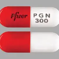 Lyrica (Pregabalin [ pre-gab-a-lin ])-Pfizer PGN 300-300 mg-Orange & White-Capsule-shape