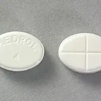 Medrol (Methylprednisolone (oral) [ meth-il-pred-nis-oh-lone ])-MEDROL 4-4 mg-White-Oval