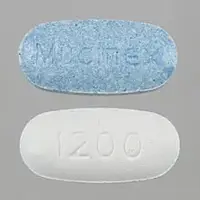 Mucinex (Guaifenesin [ gwye-fen-e-sin ])-Mucinex 1200-1200 mg-Blue / White-Oval