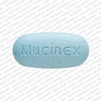 Mucinex (Guaifenesin [ gwye-fen-e-sin ])-Mucinex 1200-1200 mg-Blue / White-Oval