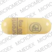 Neurontin (Gabapentin [ ga-ba-pen-tin ])-Neurontin 300 mg PD-300 mg-Yellow-Capsule-shape