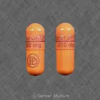 Neurontin (Gabapentin [ ga-ba-pen-tin ])-Neurontin 400 mg PD-400 mg-Orange-Capsule-shape