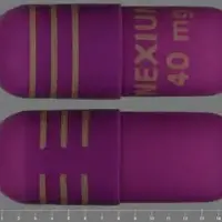 Nexium (Esomeprazole magnesium (oral) [ ee-so-mep-ra-zol ])-NEXIUM 40 mg-40 mg-Purple-Capsule-shape