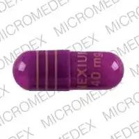 Nexium (Esomeprazole magnesium (oral) [ ee-so-mep-ra-zol ])-NEXIUM 40 mg-40 mg-Purple-Capsule-shape