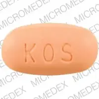 Niaspan er (Niacin (nicotinic acid) [ nye-a-sin ])-KOS 1000-1000 mg-Orange-Capsule-shape