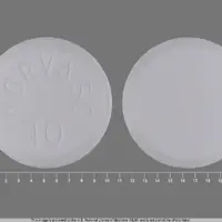 Norvasc (Amlodipine [ am-loe-di-peen ])-NORVASC 10-10 mg-White-Round