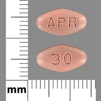 Otezla (Apremilast [ a-pre-mi-last ])-APR 30-30 mg-Beige-Four-sided