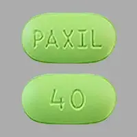 Paxil (Paroxetine [ pa-rox-a-teen ])-PAXIL 40-40 mg-Green-Oval