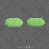 Paxil (Paroxetine [ pa-rox-a-teen ])-PAXIL 40-40 mg-Green-Oval