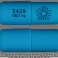 Pentasa (Mesalamine (oral) [ me-sal-a-meen ])-S429 500 mg Logo-500 mg-Blue-Capsule-shape