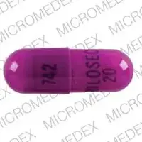 Prilosec (Omeprazole [ oh-mep-ra-zol ])-742 PRILOSEC 20-20 mg-Purple-Capsule-shape