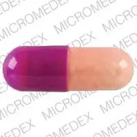 Prilosec (Omeprazole [ oh-mep-ra-zol ])-743 PRILOSEC 40-40 mg-Pink / Purple-Capsule-shape