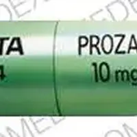 Prozac (Fluoxetine [ floo-ox-e-teen ])-DISTA 3104 PROZAC 10 mg-10 mg-Green-Capsule-shape