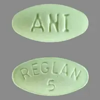 Reglan (Metoclopramide [ met-oh-kloe-pra-mide ])-REGLAN 5 ANI-5 mg-Green-Oval