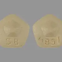 Requip (Ropinirole (oral) [ roe-pin-i-role ])-4891 SB-0.5 mg-Yellow-Five-sided