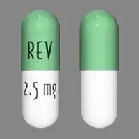 Revlimid (Lenalidomide [ len-a-lid-oh-mide ])-REV 2.5 mg-2.5 mg-Green & White-Capsule-shape